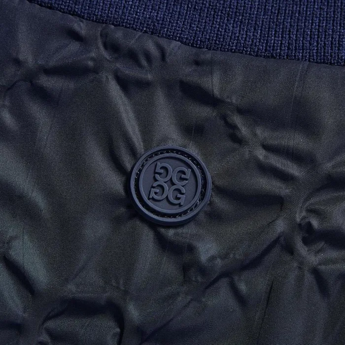 Women GFORE Blue Rib Collar Embossed Bomber Golf Jacket