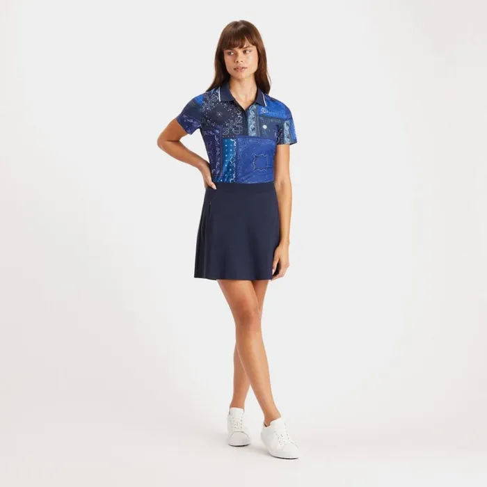 Women GFORE Navy Silky Tech Nylon ALine Skort Golf Skirts