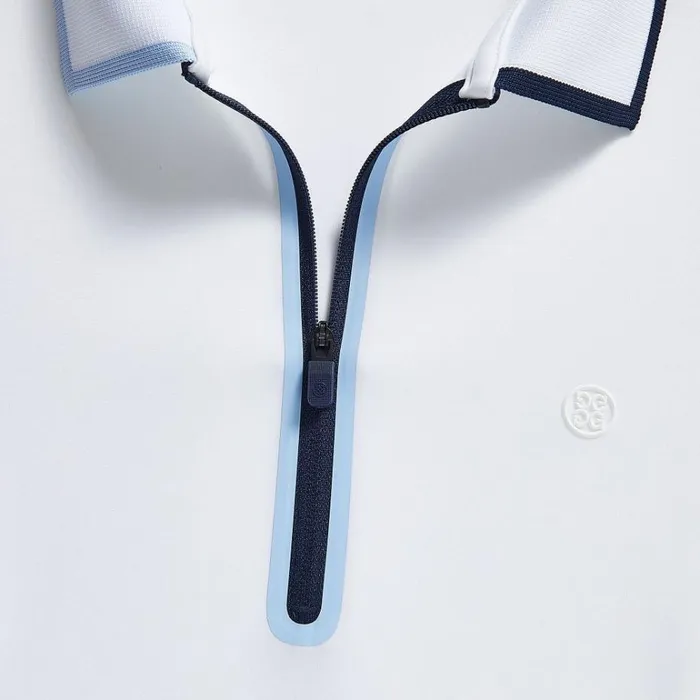 Women GFORE White Contrast Nylon Quarter Zip Dress Golf Skirts