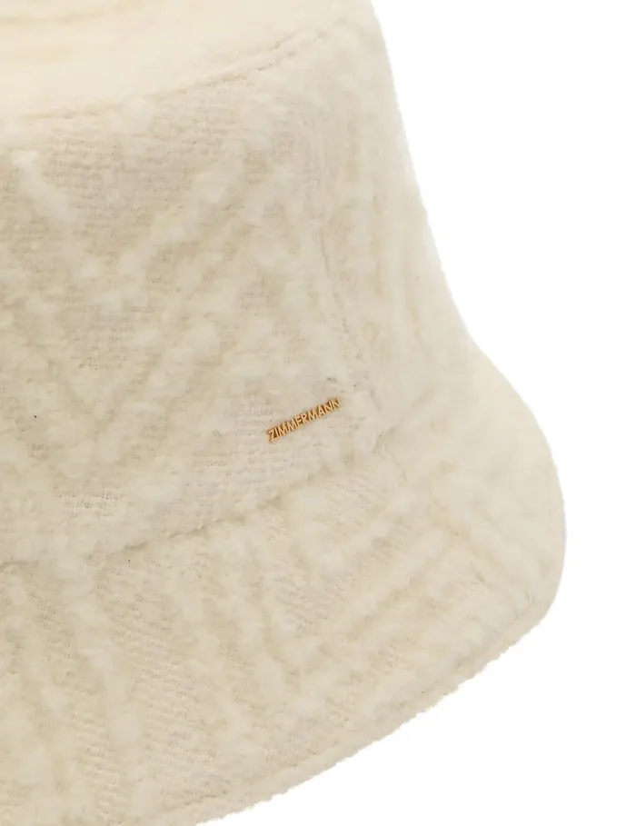 Women Hats Zimmermann Chevron Bucket Hat Cream