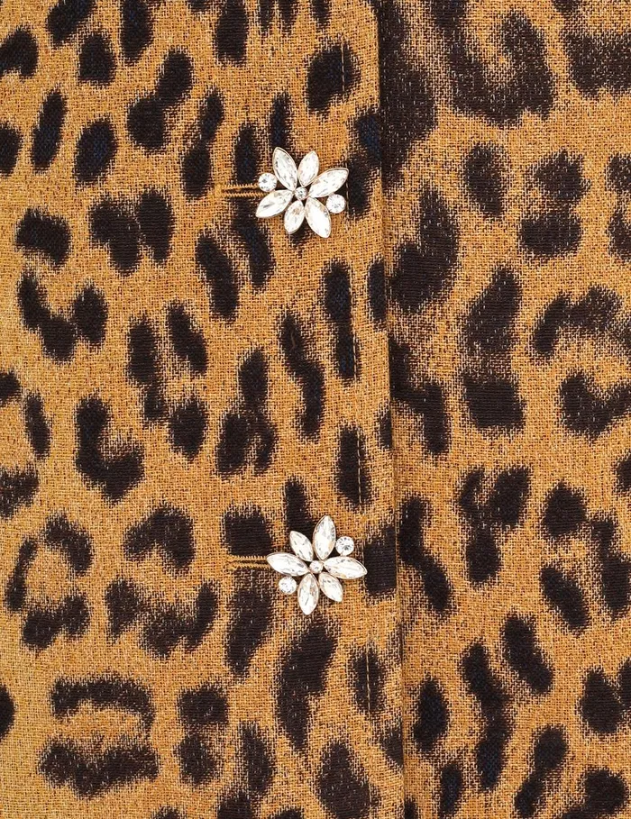 Women Jackets and Coats Zimmermann Crush Jacquard Barrel Coat Leopard