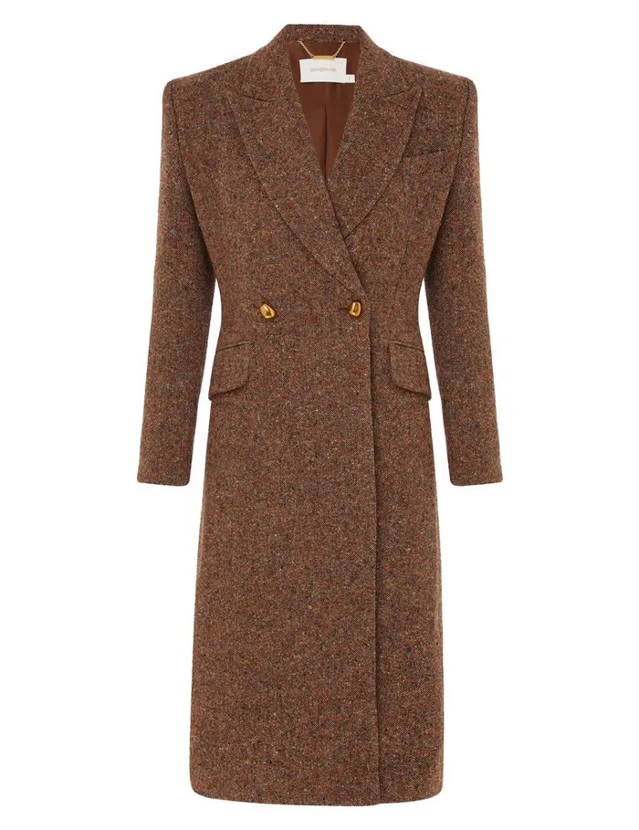 Women Jackets and Coats Zimmermann Illustration Hourglass Coat Brown Multi