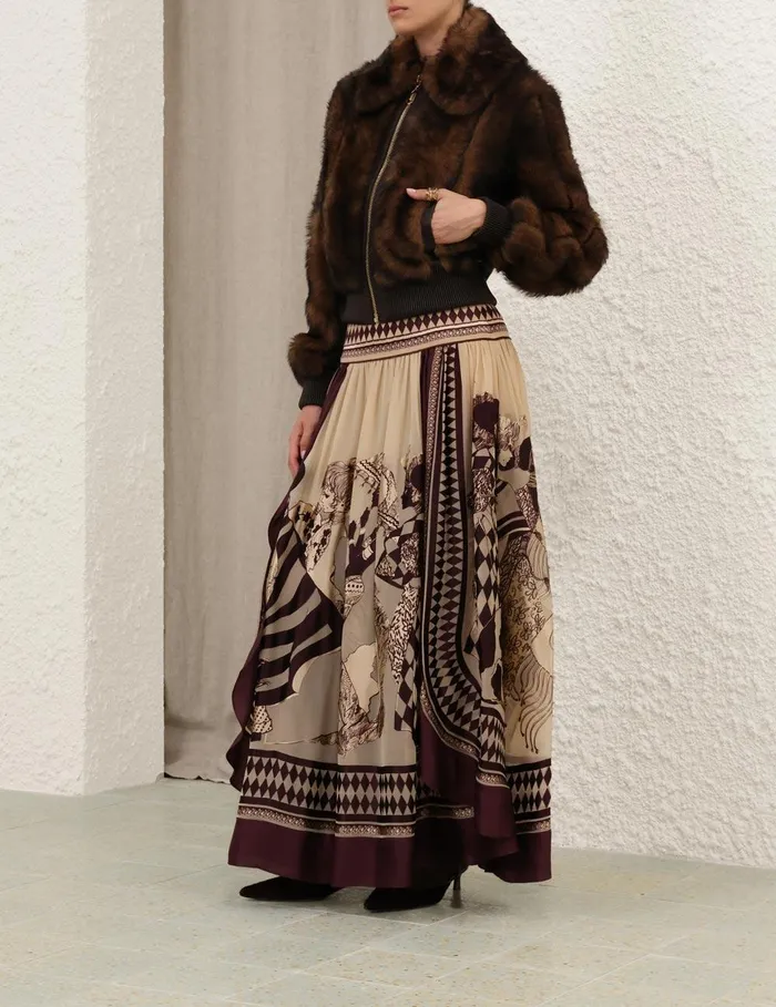 Women Jackets and Coats Zimmermann Illustration Shearling Jacket Chocolate