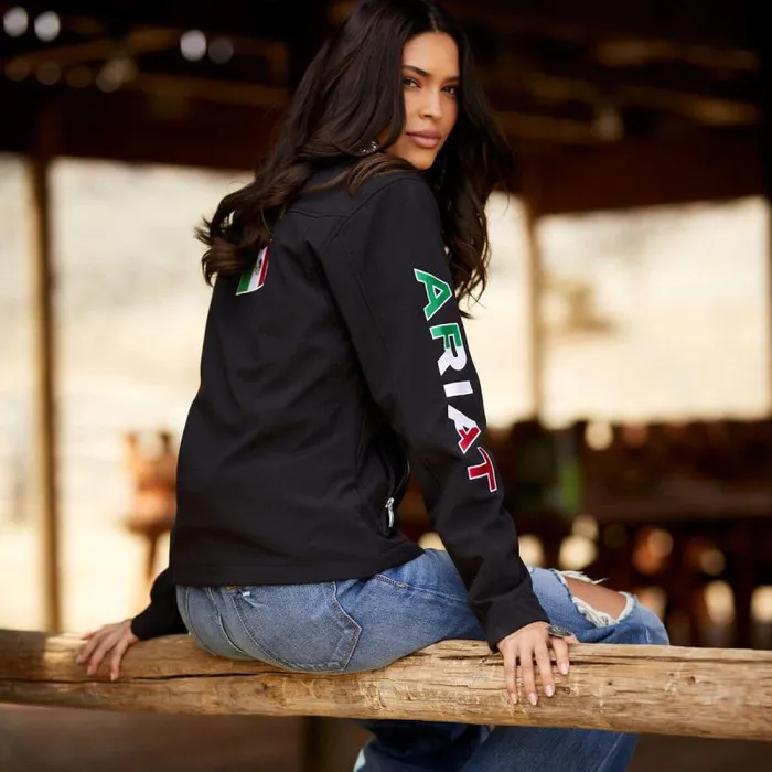Women Jackets and Vests Ariat Classic Team Softshell MEXICO Jacket Black