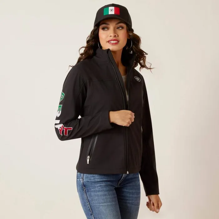 Women Jackets and Vests Ariat Classic Team Softshell MEXICO Jacket Black