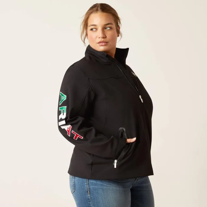 Women Jackets and Vests Ariat Classic Team Softshell MEXICO Jacket Black
