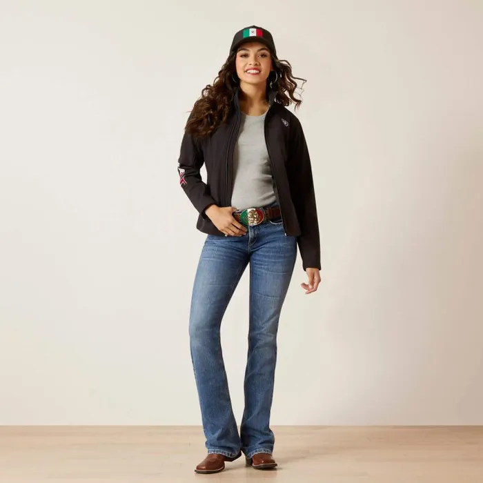 Women Jackets and Vests Ariat Classic Team Softshell MEXICO Jacket Black