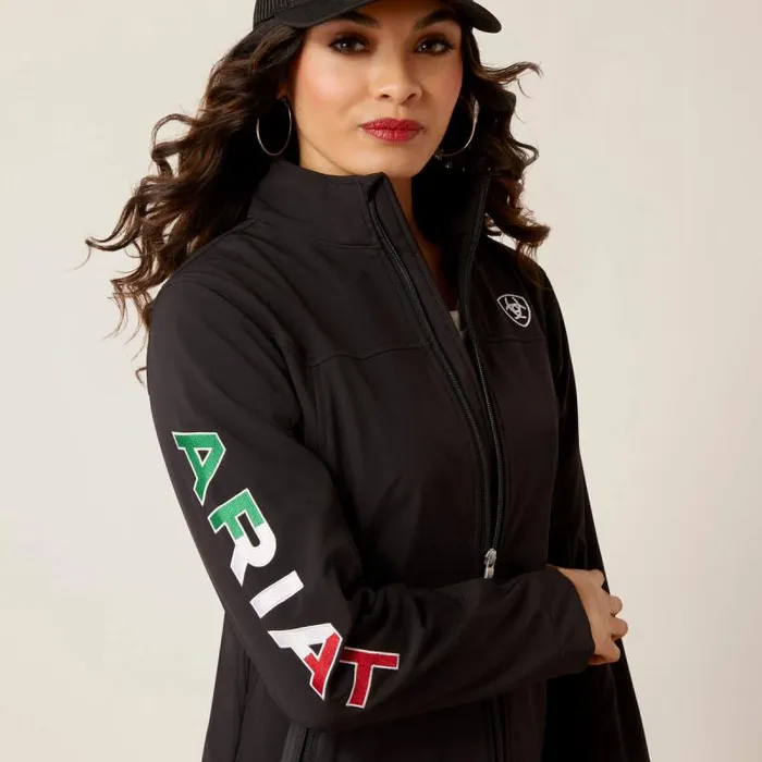 Women Jackets and Vests Ariat Classic Team Softshell MEXICO Jacket Black