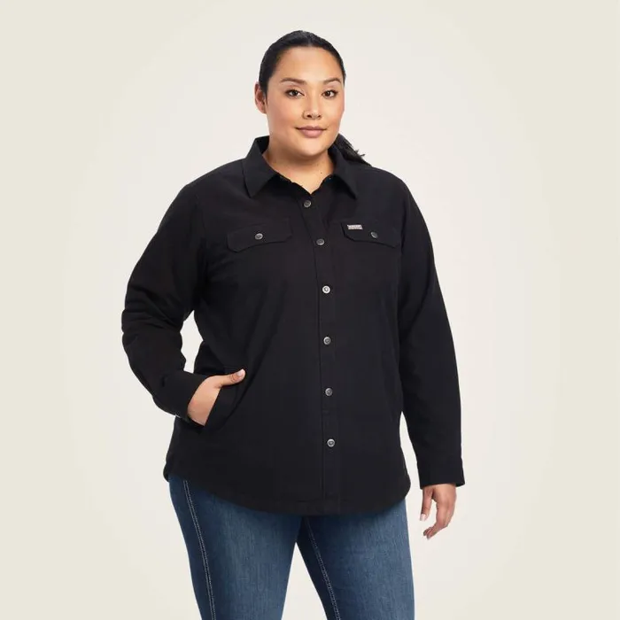 Women Jackets and Vests Ariat Rebar Classic Canvas Shirt Jacket Black Women Jackets and Vests Ariat Rebar Classic Canvas Shirt Jacket Black