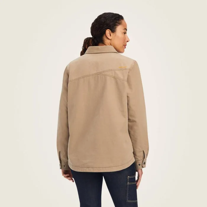 Women Jackets and Vests Ariat Rebar Classic Canvas Shirt Jacket Rebar Khaki