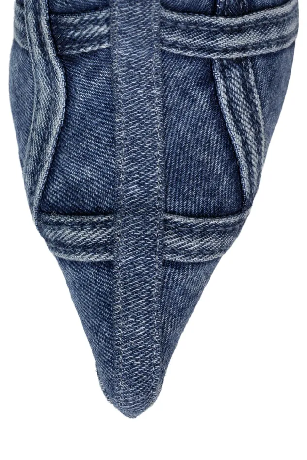 Women Jeffrey Campbell Boot CUTEJEANS Blue Denim Combo