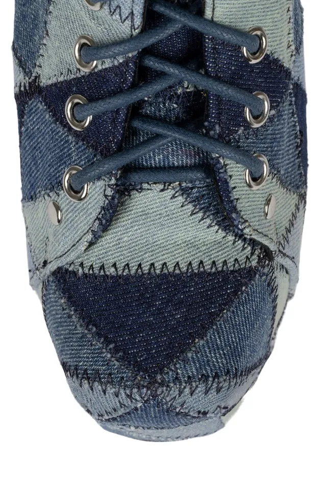 Women Jeffrey Campbell Boot LITAPW Blue Denim Multi