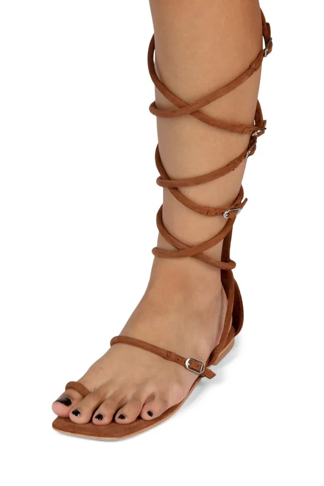Women Jeffrey Campbell Flat GLADIA Tan Suede