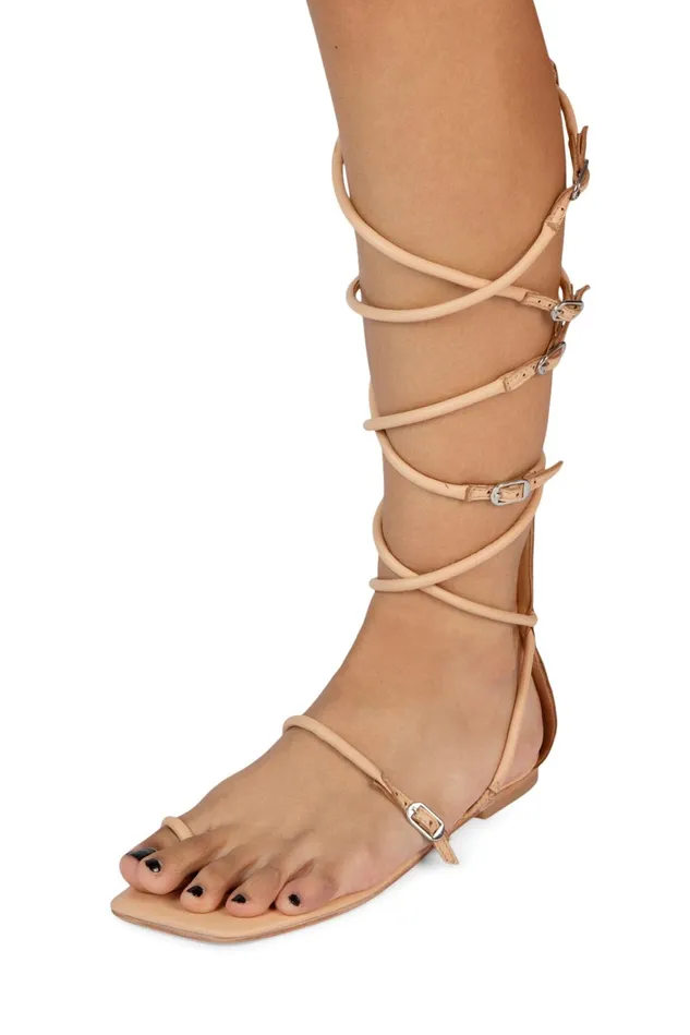 Women Jeffrey Campbell Flat GLADIA Tan Suede