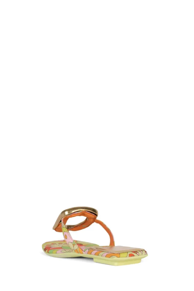 Women Jeffrey Campbell Flat LINQUES2 Red Circle Print Multi