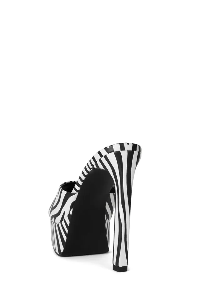 Women Jeffrey Campbell Heel GOINGGLAM Black White Zebra