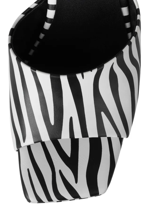 Women Jeffrey Campbell Heel GOINGGLAM Black White Zebra