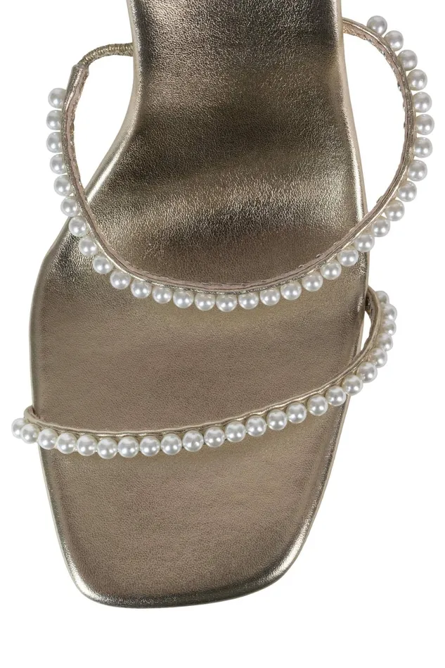 Women Jeffrey Campbell Heel PEARLETTE Gold Combo