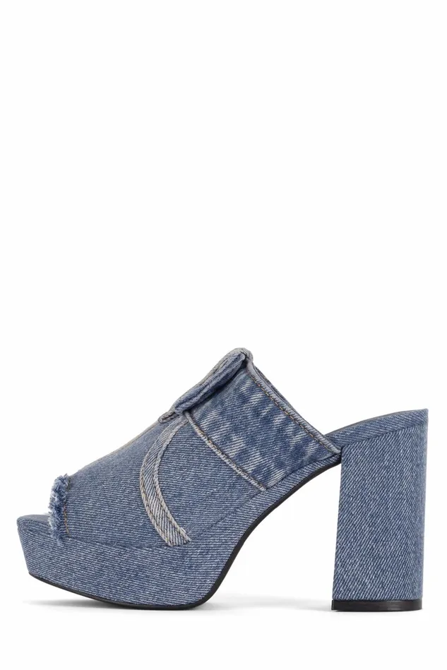 Women Jeffrey Campbell Mule MAGDAJN Blue Denim