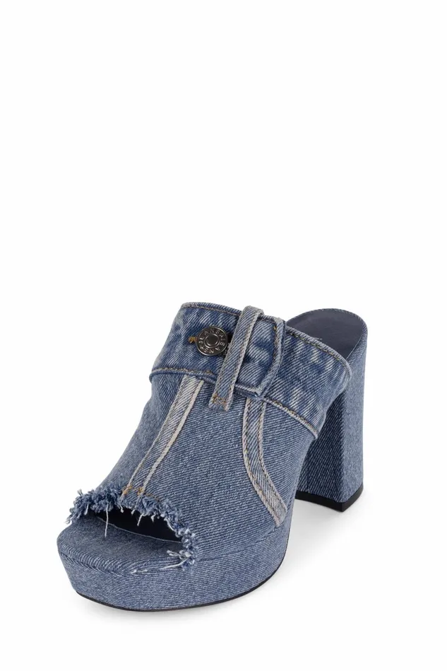 Women Jeffrey Campbell Mule MAGDAJN Blue Denim