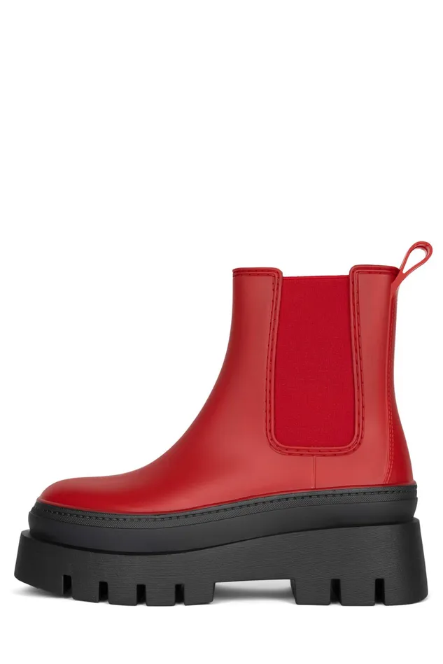 Women Jeffrey Campbell Rain Boots RAINSTORM Red Black