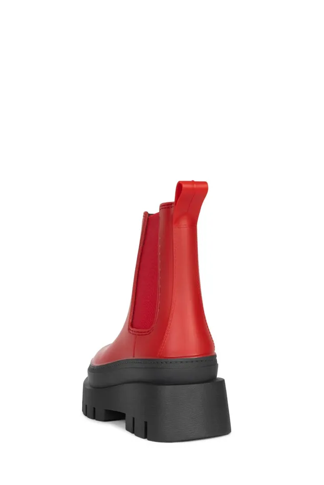 Women Jeffrey Campbell Rain Boots RAINSTORM Red Black