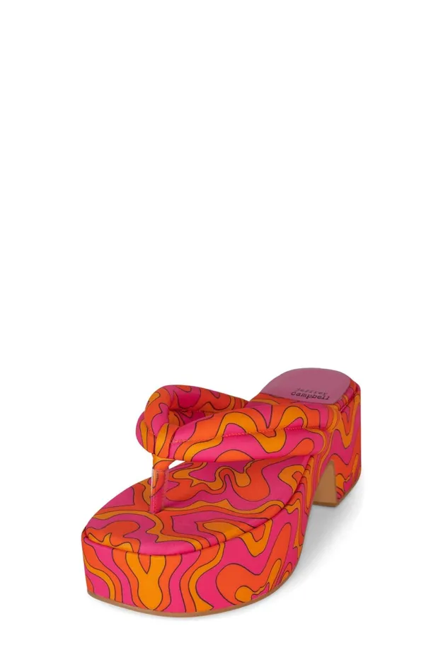Women Jeffrey Campbell Sandal LUAU Fuchsia Multi Print
