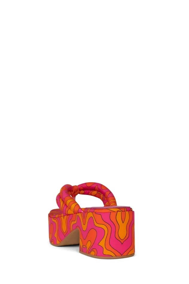 Women Jeffrey Campbell Sandal LUAU Fuchsia Multi Print