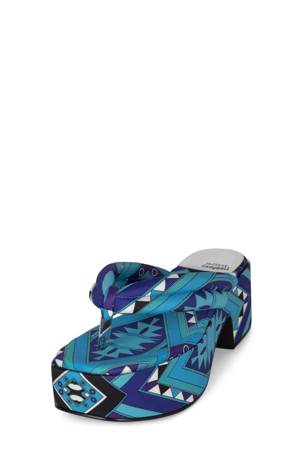 Women Jeffrey Campbell Sandal LUAU Fuchsia Multi Print