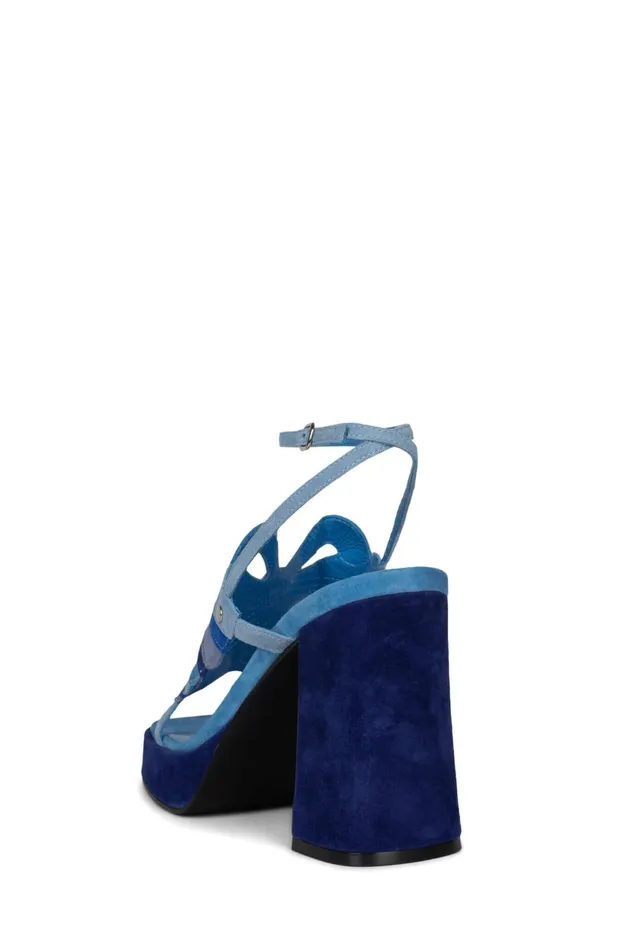 Women Jeffrey Campbell Sandal MONARCHL Blue Suede Combo