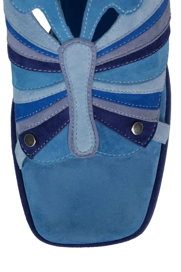 Women Jeffrey Campbell Sandal MONARCHL Blue Suede Combo