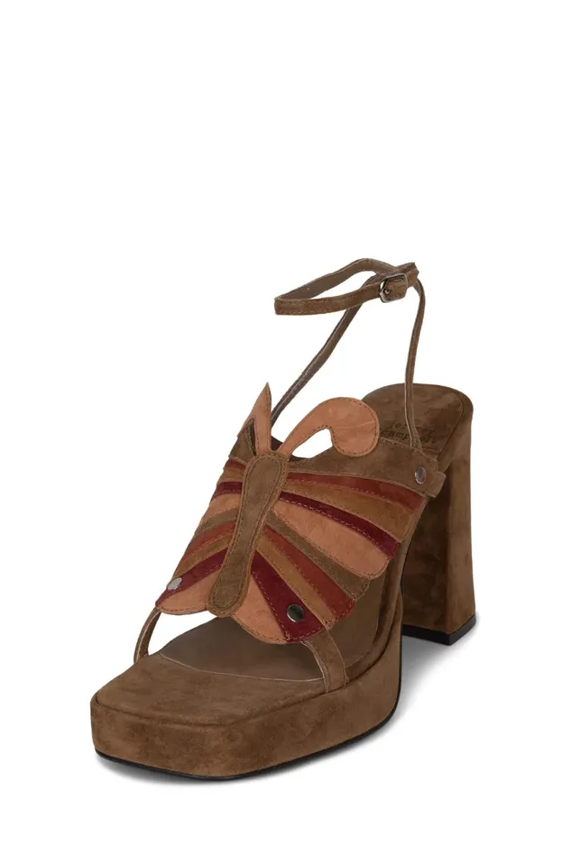 Women Jeffrey Campbell Sandal MONARCHL Blue Suede Combo