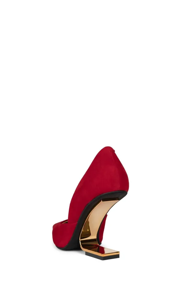 Women Jeffrey Campbell Wedge JULIETTE Red Suede Gold