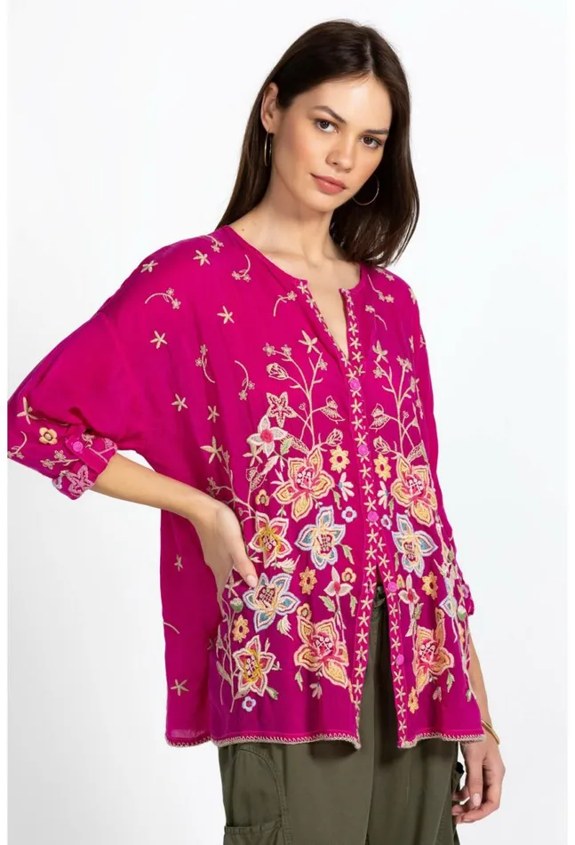 Women Jenai Blouse Festival Fuschia Johnny Was Tops