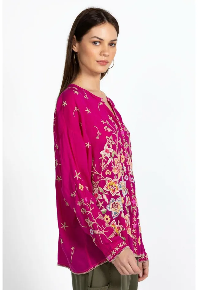 Women Jenai Blouse Festival Fuschia Johnny Was Tops
