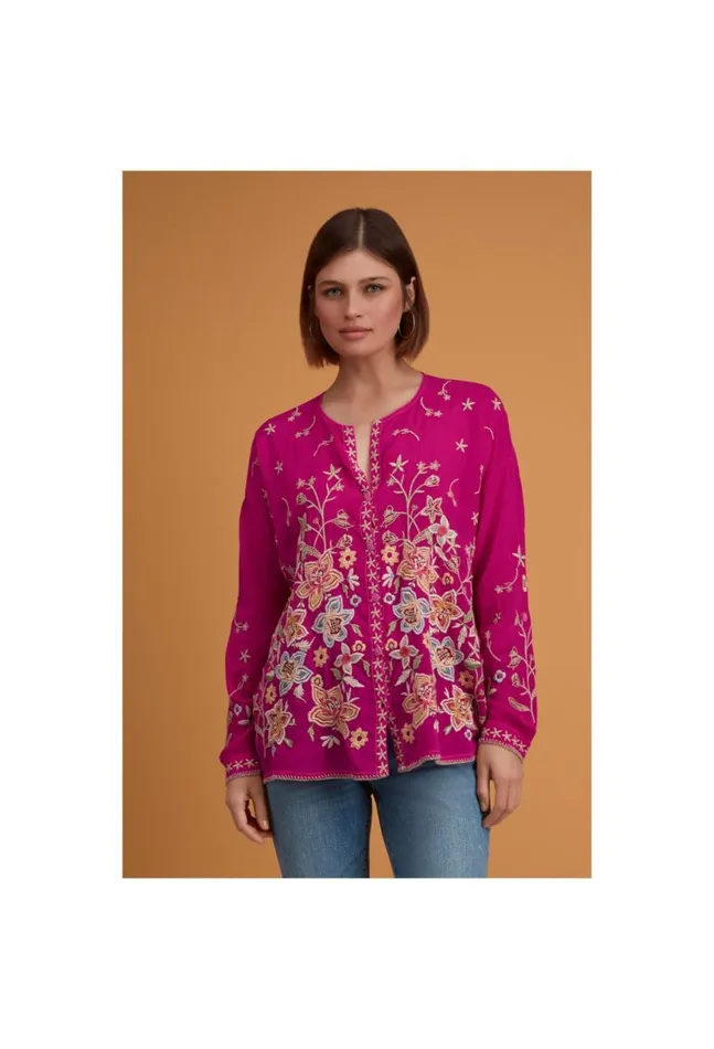Women Jenai Blouse Festival Fuschia Johnny Was Tops