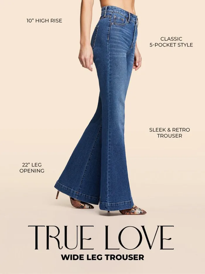 Women Jessica Simpson Bottoms True Love Wide Leg Trouser Jeans In Sia