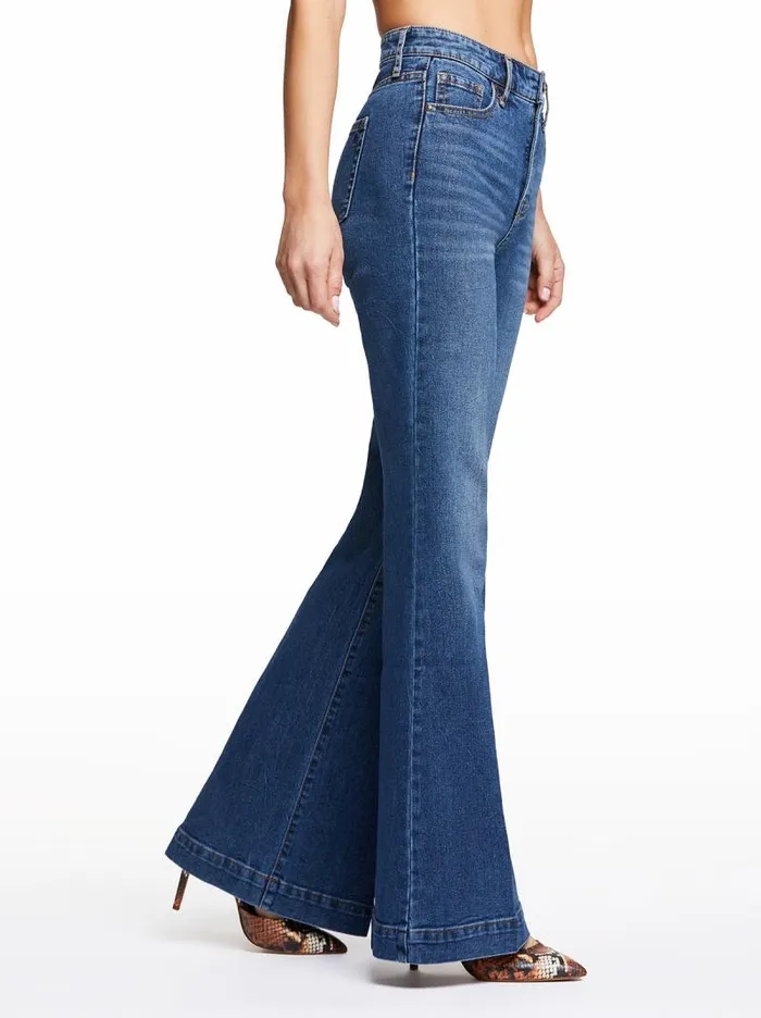 Women Jessica Simpson Bottoms True Love Wide Leg Trouser Jeans In Sia