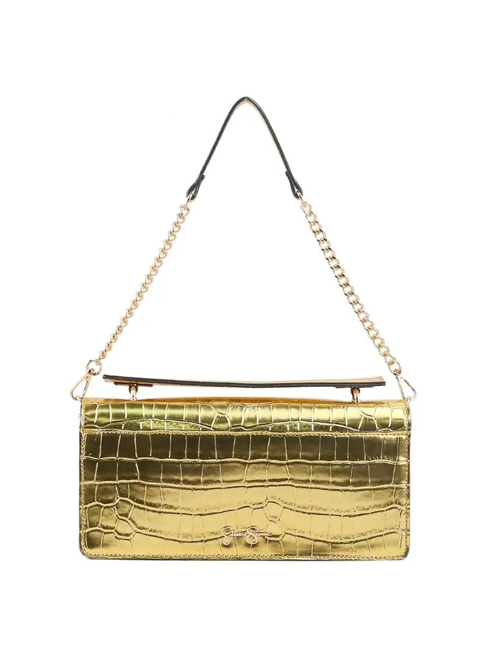 Women Jessica Simpson Crossbody Brooke Clutch In Gold Croco