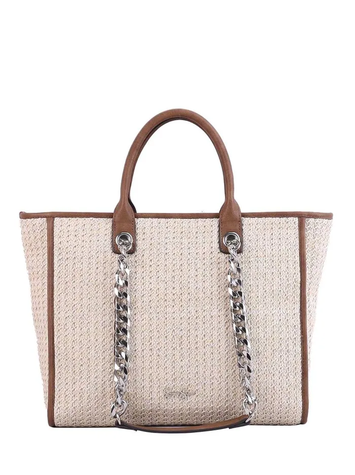 Women Jessica Simpson Crossbody Dani Tote In Almond Brown Glitter