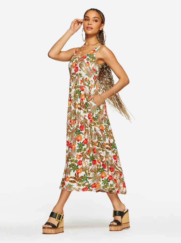 Women Jessica Simpson Dresses Cheryl Maxi Dress In Jungle Parade