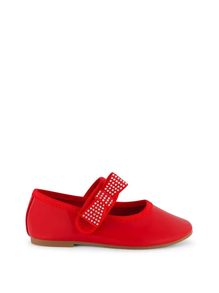 Women Jessica Simpson Kids Toddler Amy Crystal Bow Ballet Flat In Red