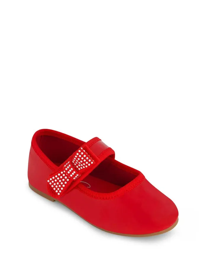 Women Jessica Simpson Kids Toddler Amy Crystal Bow Ballet Flat In Red