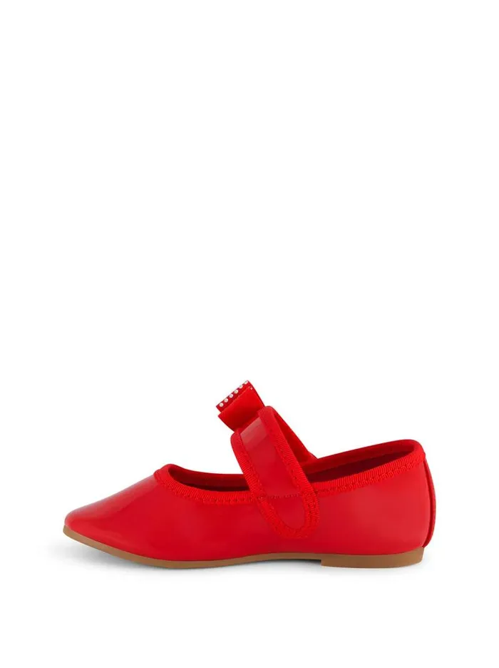 Women Jessica Simpson Kids Toddler Amy Crystal Bow Ballet Flat In Red