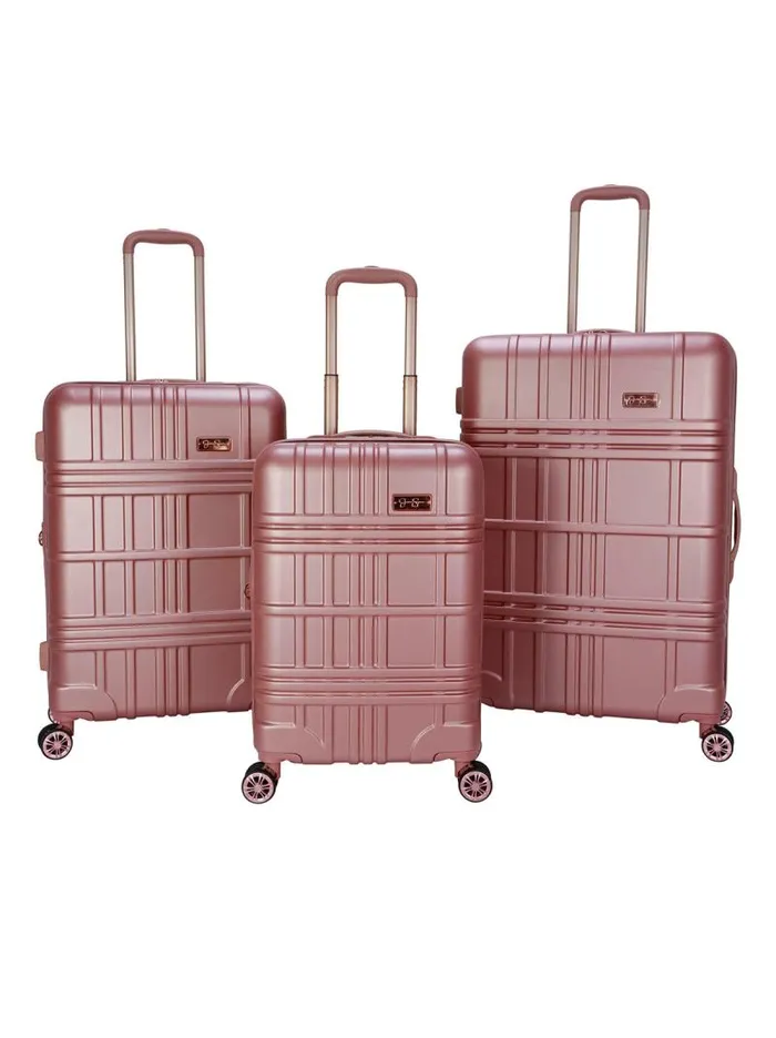 Women Jessica Simpson Luggage Jewel Plaid Luggage Collection In Rose Gold