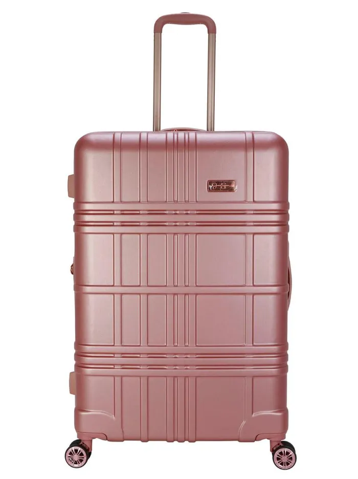 Women Jessica Simpson Luggage Jewel Plaid Luggage Collection In Rose Gold