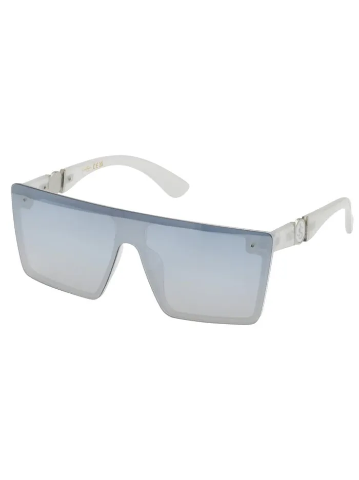 Women Jessica Simpson Sunglasses Oversized Square Shield Sunglasses In White Marble Women Jessica Simpson Sunglasses Oversized Square Shield Sunglasses In White Marble