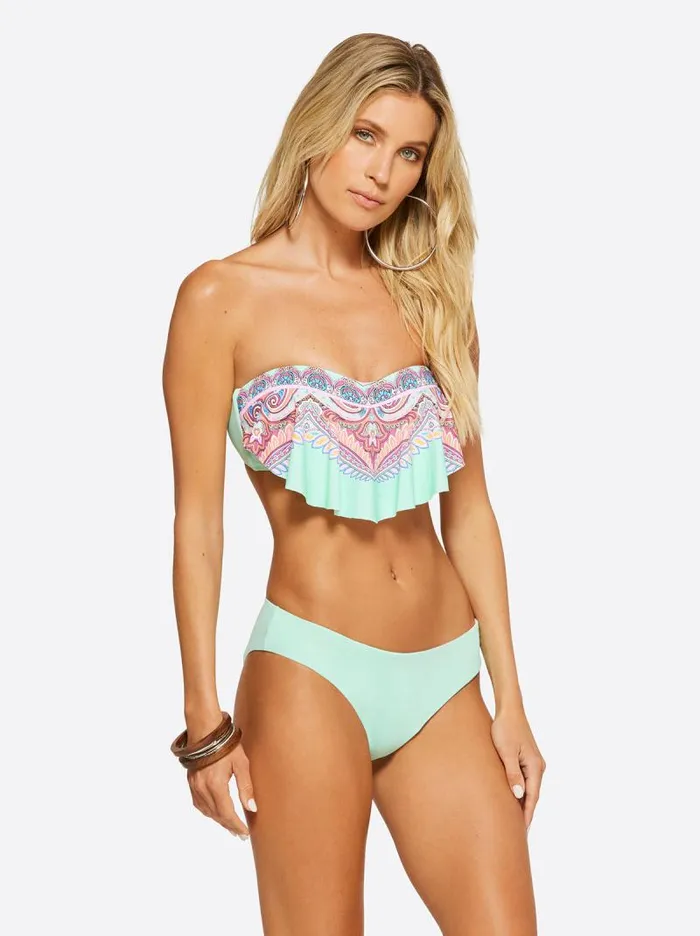 Women Jessica Simpson Swim Carnival In Rio Handkerchief Bandeau In Cool Multi
