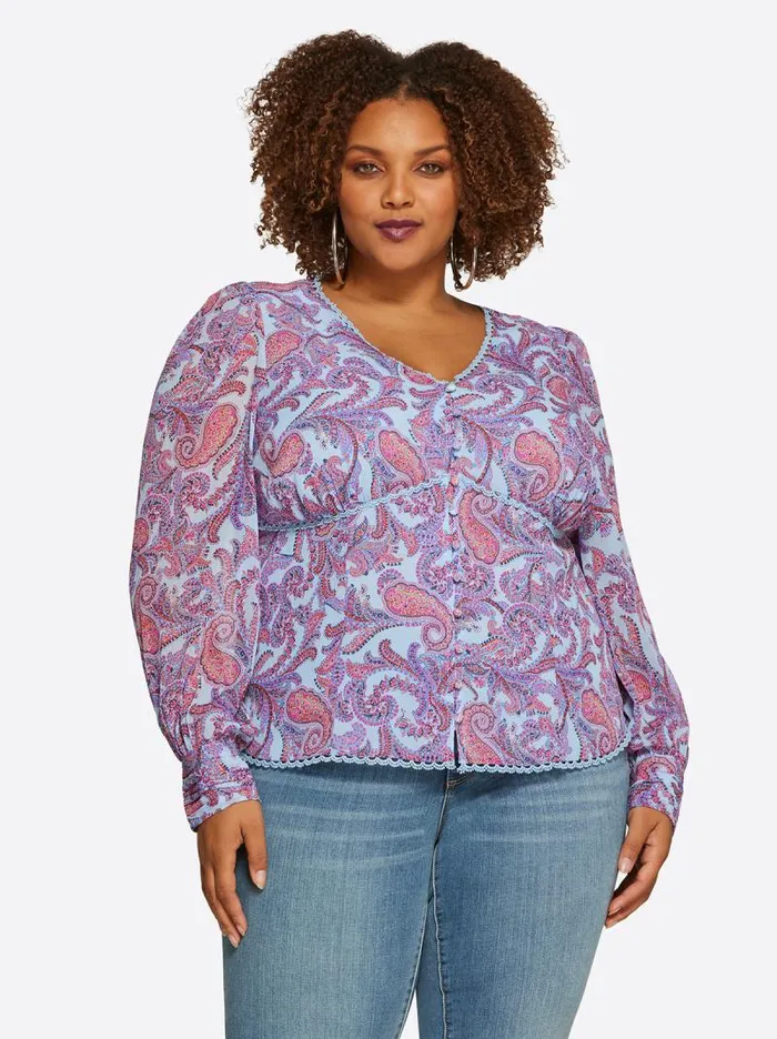 Women Jessica Simpson Tops and Tees Elia Top In Solitary Paisley