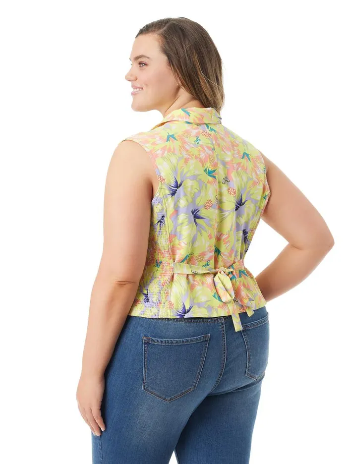 Women Jessica Simpson Tops and Tees Embla Vest In Candy Hibiscus